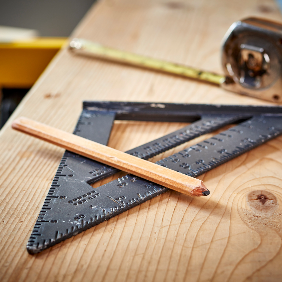 Workspace with woodworking tools